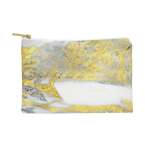 Sheila Wenzel-Ganny Silver and Gold Marble Design Pouch