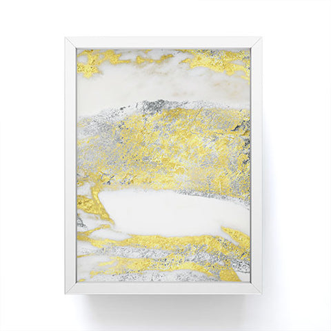 Sheila Wenzel-Ganny Silver and Gold Marble Design Framed Mini Art Print