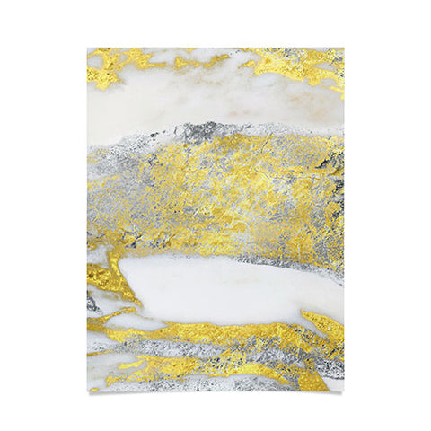 Sheila Wenzel-Ganny Silver and Gold Marble Design Poster