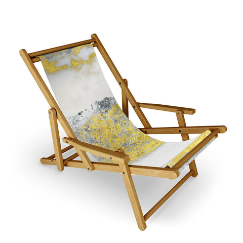 Sheila Wenzel-Ganny Silver and Gold Marble Design Sling Chair