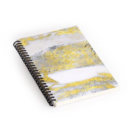 Sheila Wenzel-Ganny Silver and Gold Marble Design Spiral Notebook