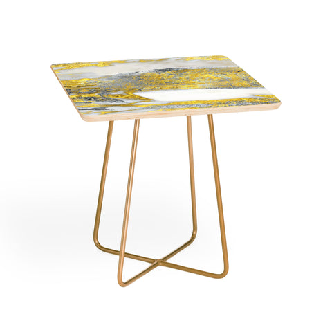 Sheila Wenzel-Ganny Silver and Gold Marble Design Side Table