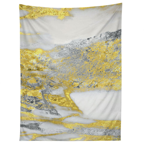Sheila Wenzel-Ganny Silver and Gold Marble Design Tapestry
