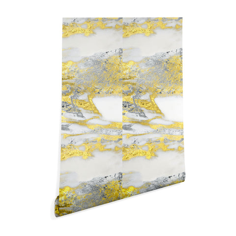 Sheila Wenzel-Ganny Silver and Gold Marble Design Wallpaper