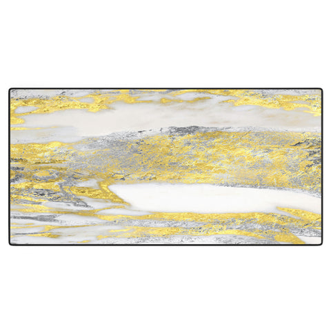 Sheila Wenzel-Ganny Silver and Gold Marble Design Desk Mat