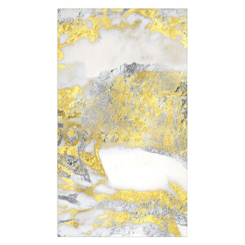 Sheila Wenzel-Ganny Silver and Gold Marble Design Tablecloth