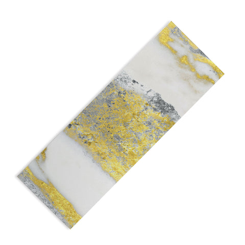 Sheila Wenzel-Ganny Silver and Gold Marble Design Yoga Mat