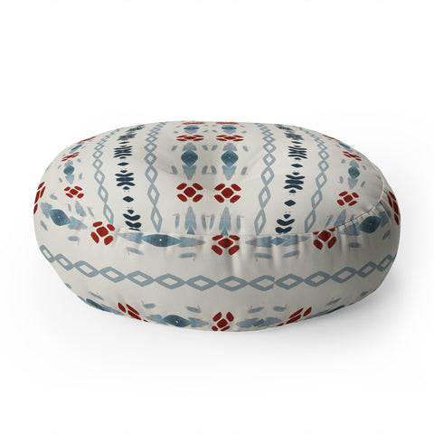 Sheila Wenzel-Ganny Simple Blue Tribal Floor Pillow Round