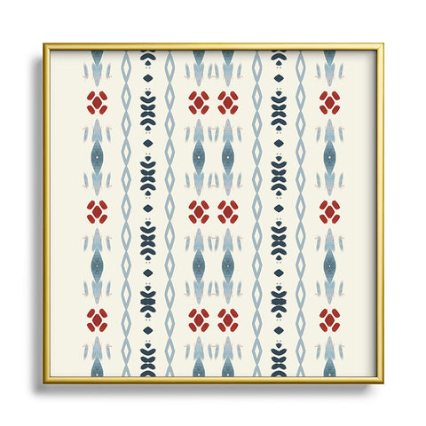 Sheila Wenzel-Ganny Simple Blue Tribal Metal Square Framed Art Print