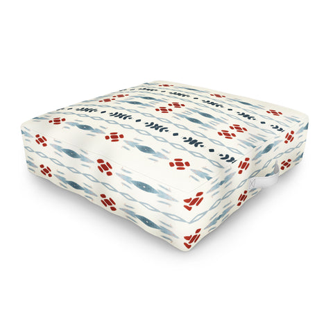 Sheila Wenzel-Ganny Simple Blue Tribal Outdoor Floor Cushion