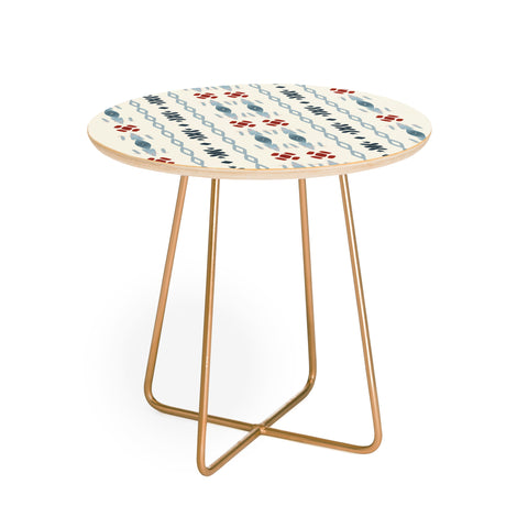 Sheila Wenzel-Ganny Simple Blue Tribal Round Side Table