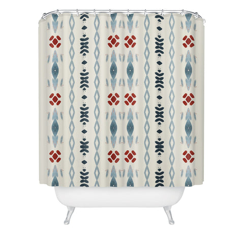 Sheila Wenzel-Ganny Simple Blue Tribal Shower Curtain