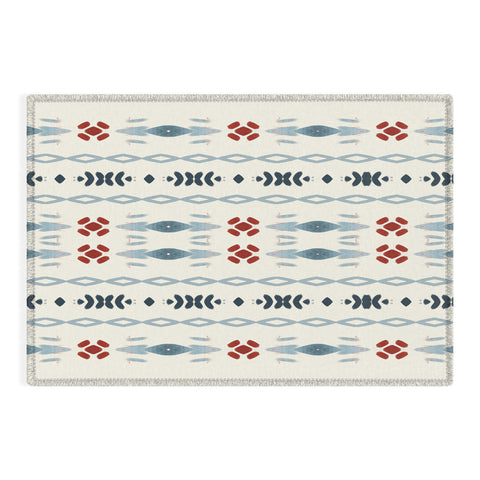 Sheila Wenzel-Ganny Simple Blue Tribal Outdoor Rug