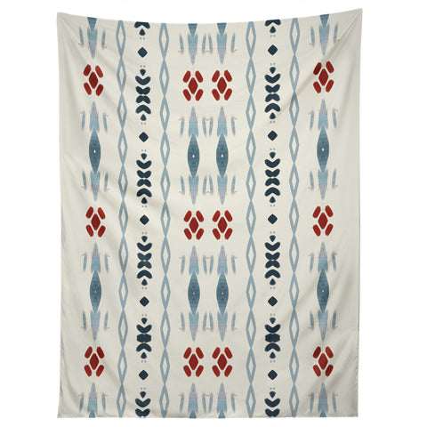 Sheila Wenzel-Ganny Simple Blue Tribal Tapestry