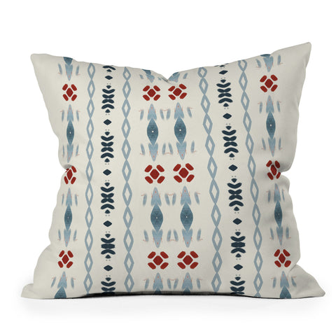 Sheila Wenzel-Ganny Simple Blue Tribal Throw Pillow