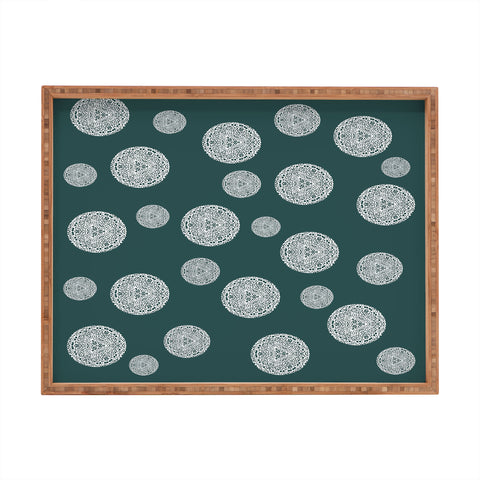 Sheila Wenzel-Ganny Snowflake Polka Dots Rectangular Tray