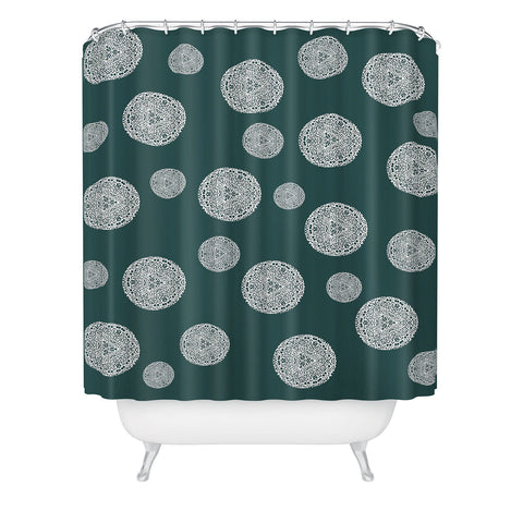 Sheila Wenzel-Ganny Snowflake Polka Dots Shower Curtain