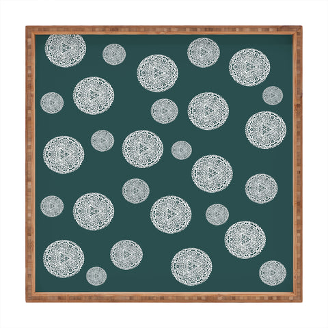 Sheila Wenzel-Ganny Snowflake Polka Dots Square Tray