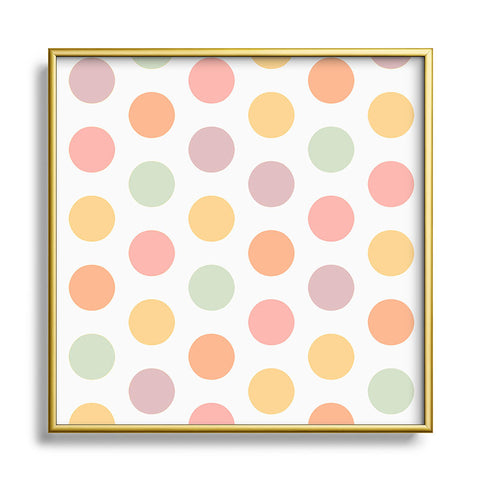 Sheila Wenzel-Ganny Spring Bloom Polka Dots Metal Square Framed Art Print