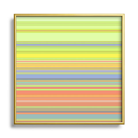 Sheila Wenzel-Ganny Spring Pastel Stripes Metal Square Framed Art Print