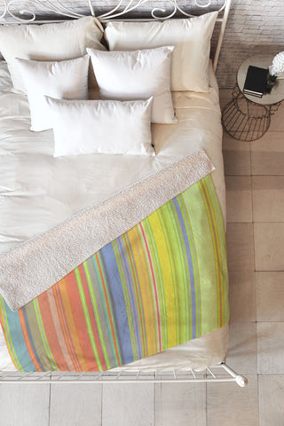 Sheila Wenzel-Ganny Spring Pastel Stripes Fleece Throw Blanket