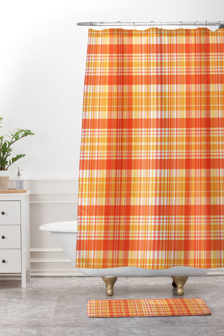 Sheila Wenzel-Ganny Spring Time Plaids Shower Curtain And Mat