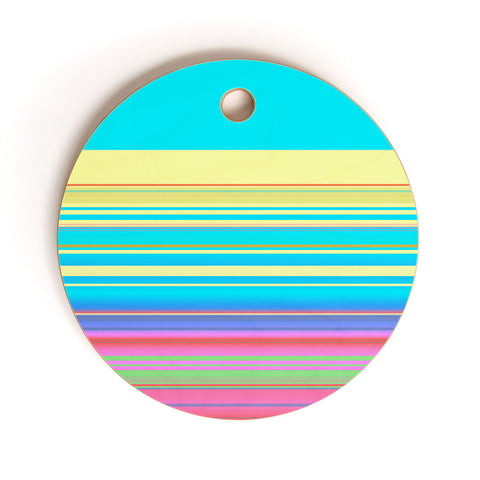 Sheila Wenzel-Ganny Summer Fun Stripes Cutting Board Round