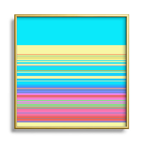 Sheila Wenzel-Ganny Summer Fun Stripes Metal Square Framed Art Print