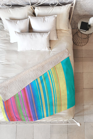 Sheila Wenzel-Ganny Summer Fun Stripes Fleece Throw Blanket