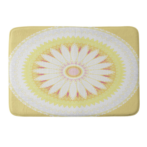 Sheila Wenzel-Ganny Sunny Flower Mandala Memory Foam Bath Mat