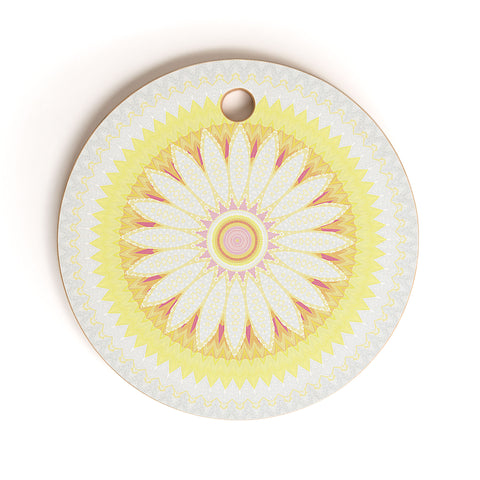 Sheila Wenzel-Ganny Sunny Flower Mandala Cutting Board Round