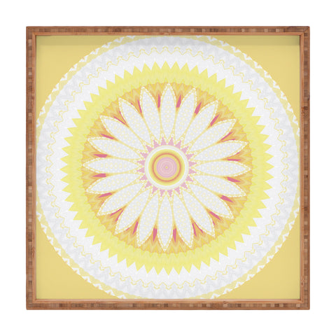 Sheila Wenzel-Ganny Sunny Flower Mandala Square Tray