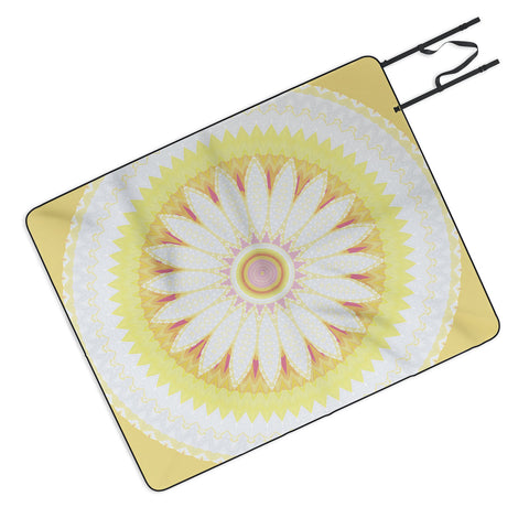 Sheila Wenzel-Ganny Sunny Flower Mandala Picnic Blanket