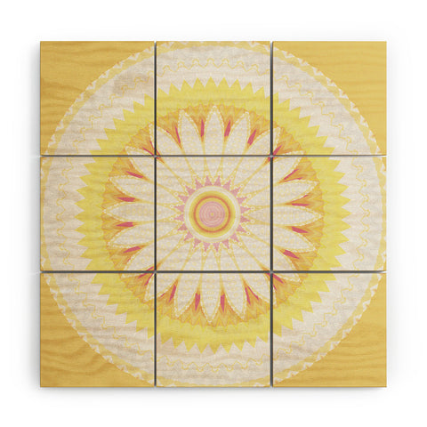 Sheila Wenzel-Ganny Sunny Flower Mandala Wood Wall Mural