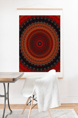 Sheila Wenzel-Ganny Sunset Orange Mandala Art Print And Hanger