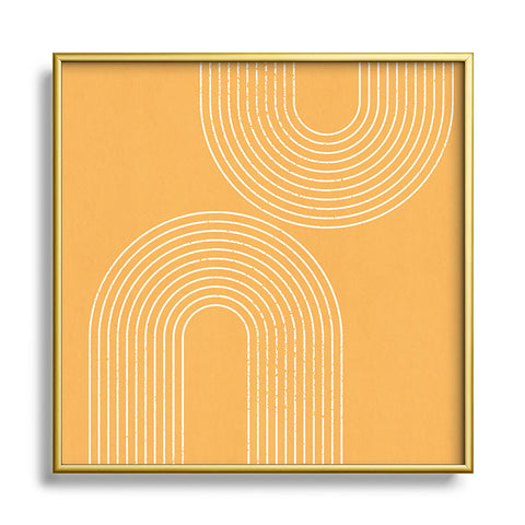 Sheila Wenzel-Ganny Tangerine Minimalist Metal Square Framed Art Print