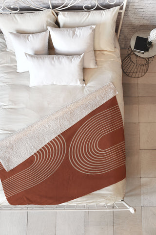 Sheila Wenzel-Ganny Terra Cotta Minimalist Fleece Throw Blanket