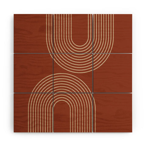 Sheila Wenzel-Ganny Terra Cotta Minimalist Wood Wall Mural