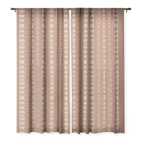 Sheila Wenzel-Ganny Terra Cotta Mudcloth Sheer Window Curtain