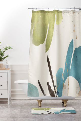 Sheila Wenzel-Ganny The Bouquet Abstract Shower Curtain And Mat