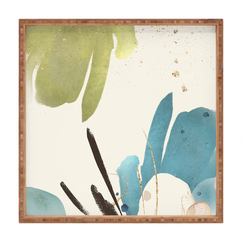 Sheila Wenzel-Ganny The Bouquet Abstract Square Tray