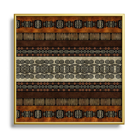 Sheila Wenzel-Ganny The Rustic Native Mud Cloth Metal Square Framed Art Print