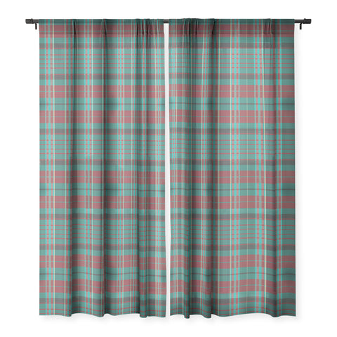 Sheila Wenzel-Ganny The Season Plaids Sheer Window Curtain