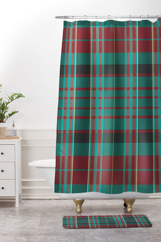 Sheila Wenzel-Ganny The Season Plaids Shower Curtain And Mat