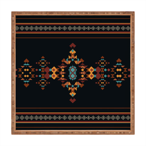 Sheila Wenzel-Ganny Tribal Boho Pattern 2 Square Tray