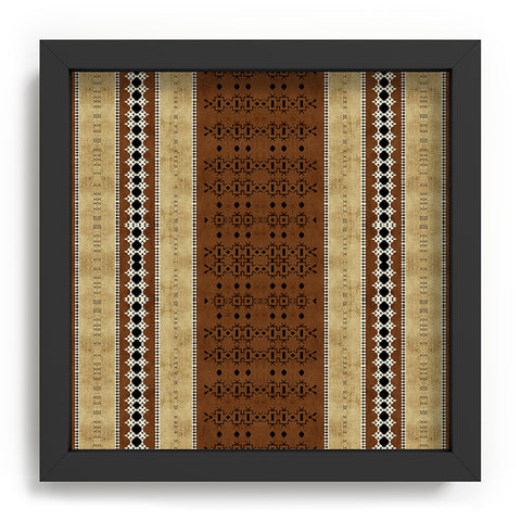 Sheila Wenzel-Ganny Tribal Brown Mud Cloth Recessed Framing Square