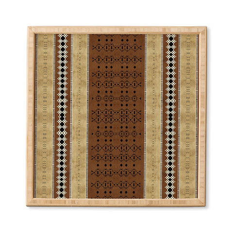 Sheila Wenzel-Ganny Tribal Brown Mud Cloth Framed Wall Art