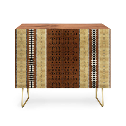 Sheila Wenzel-Ganny Tribal Brown Mud Cloth Credenza