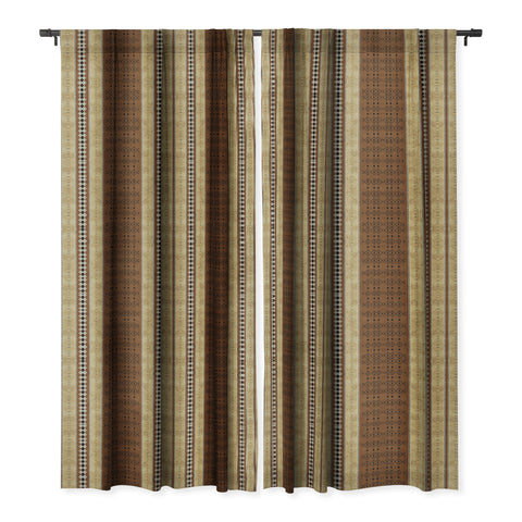 Sheila Wenzel-Ganny Tribal Brown Mud Cloth Blackout Window Curtain