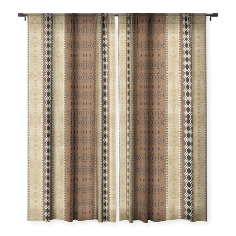 Sheila Wenzel-Ganny Tribal Brown Mud Cloth Sheer Non Repeat
